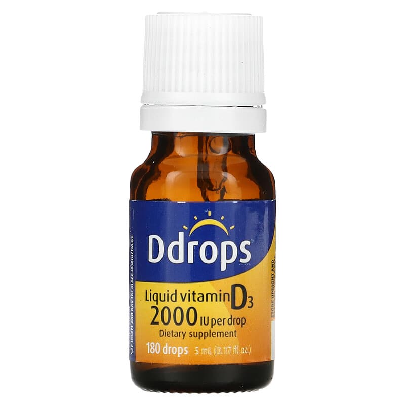 Ddrops, Liquid Vitamin D3, 2,000 IU, 0.17 fl oz (5 ml)