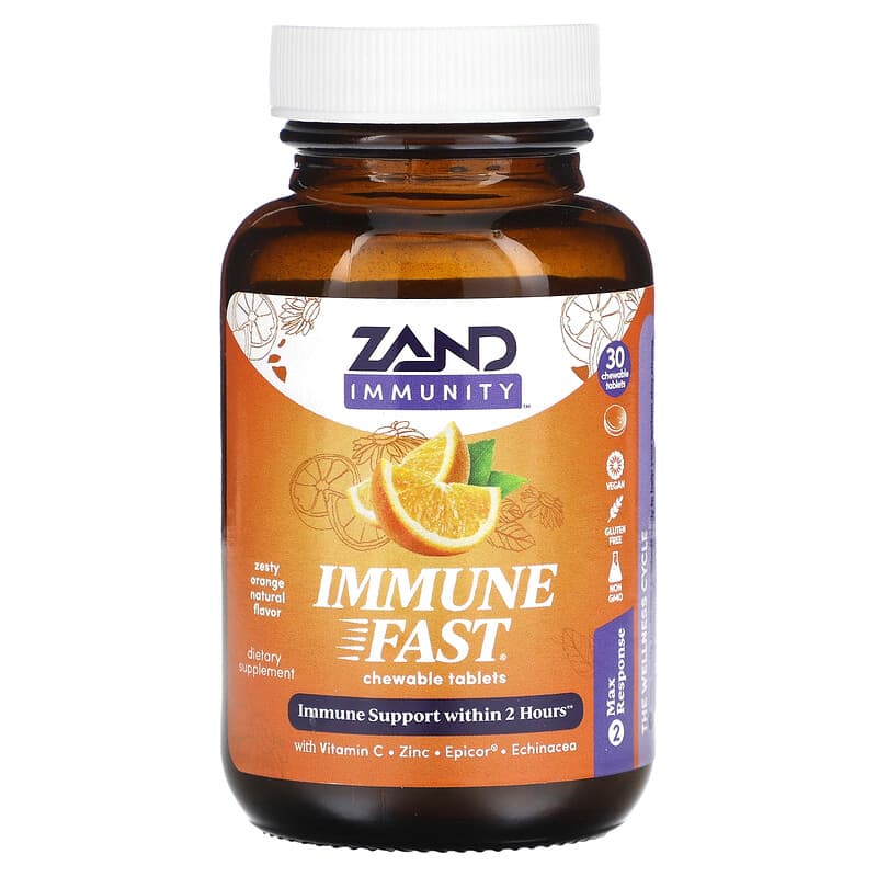 Zand, Immune Fast, Zesty Orange, 30 Chewable Tablets