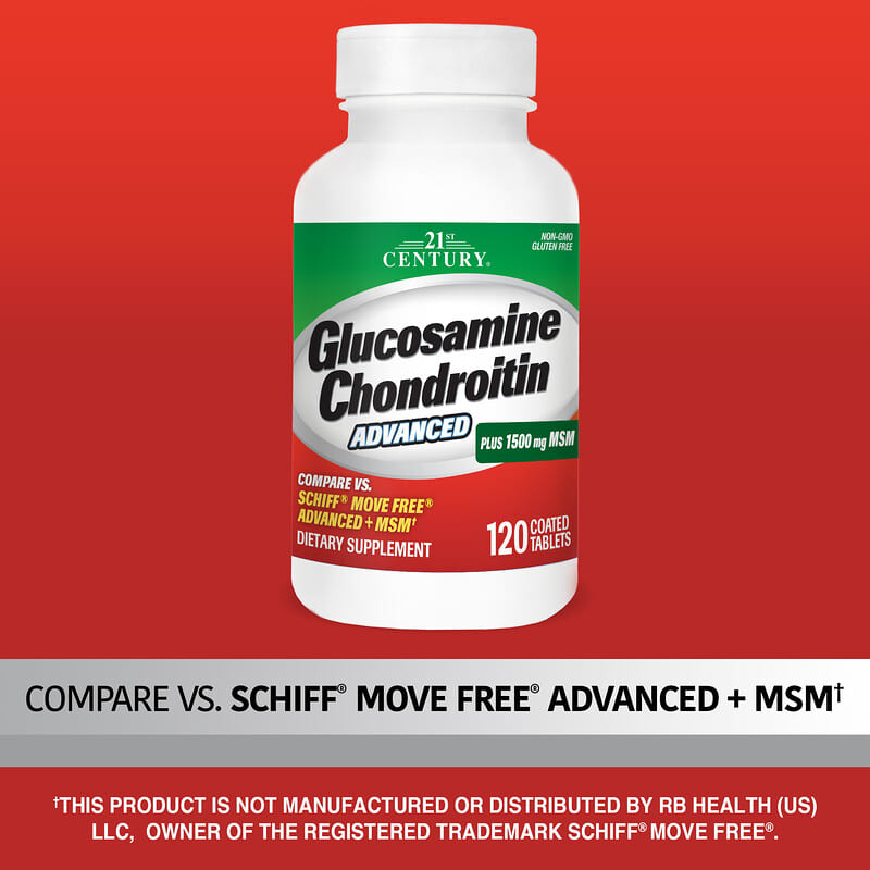 21st Century, Glucosamine Chondroitin Advanced, 120 Coated Tablets