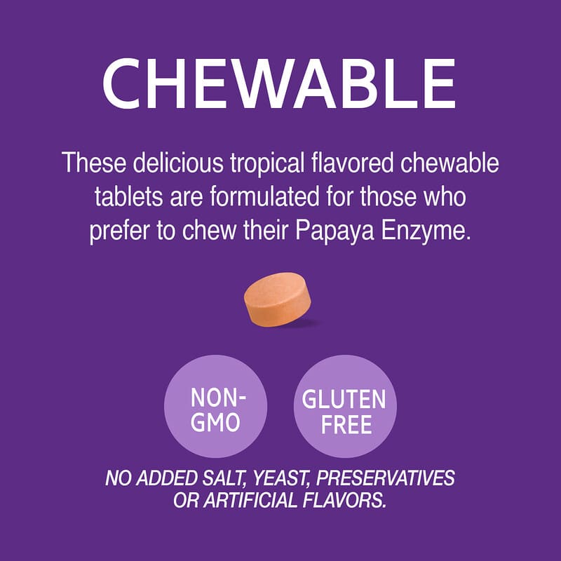 21st Century, Papaya Enzyme, Chewable, 100 Tablets