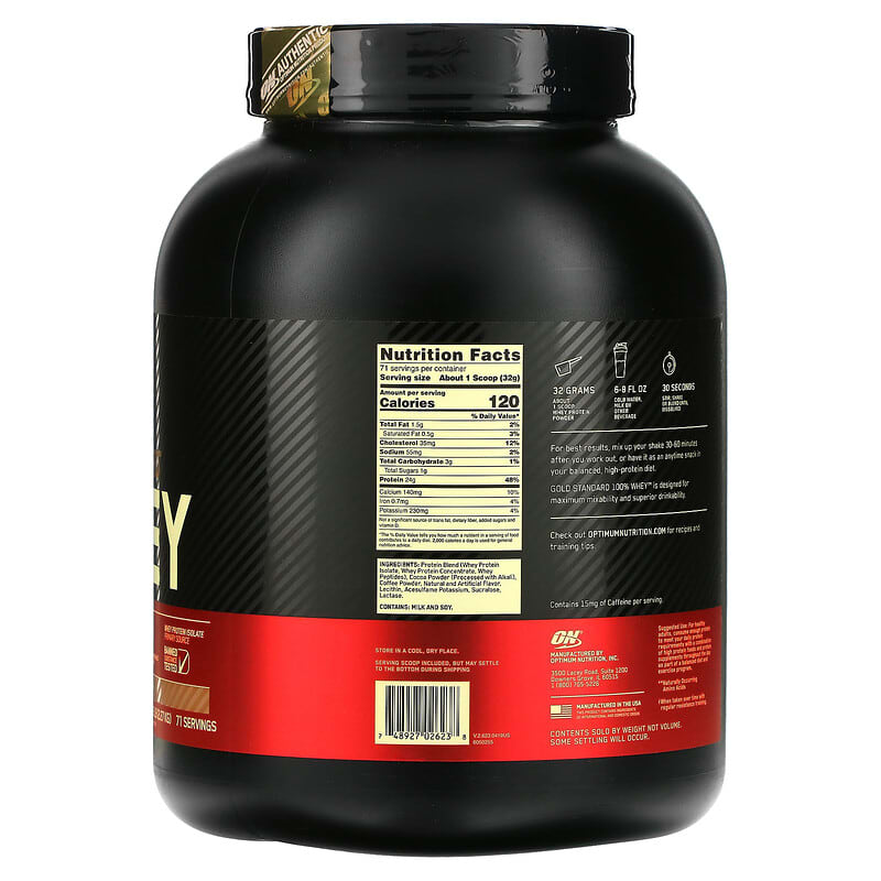 Optimum Nutrition, Gold Standard 100% Whey, Mocha Cappuccino, 5 lb (2.27 kg)