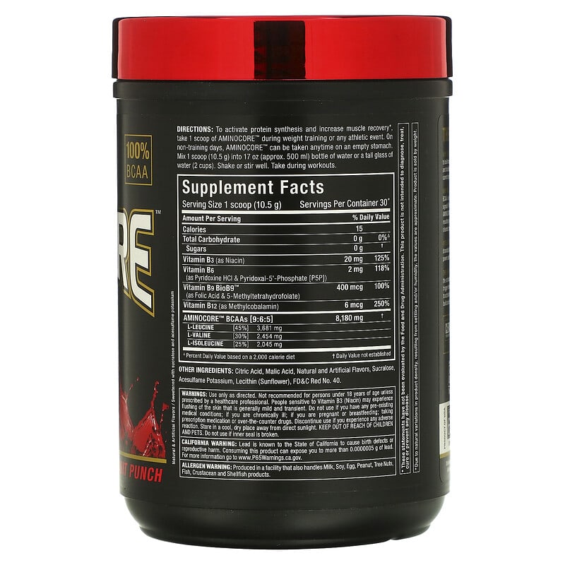 ALLMAX, AMINOCORE BCAA, Fruit Punch, 0.69 lbs (315 g)