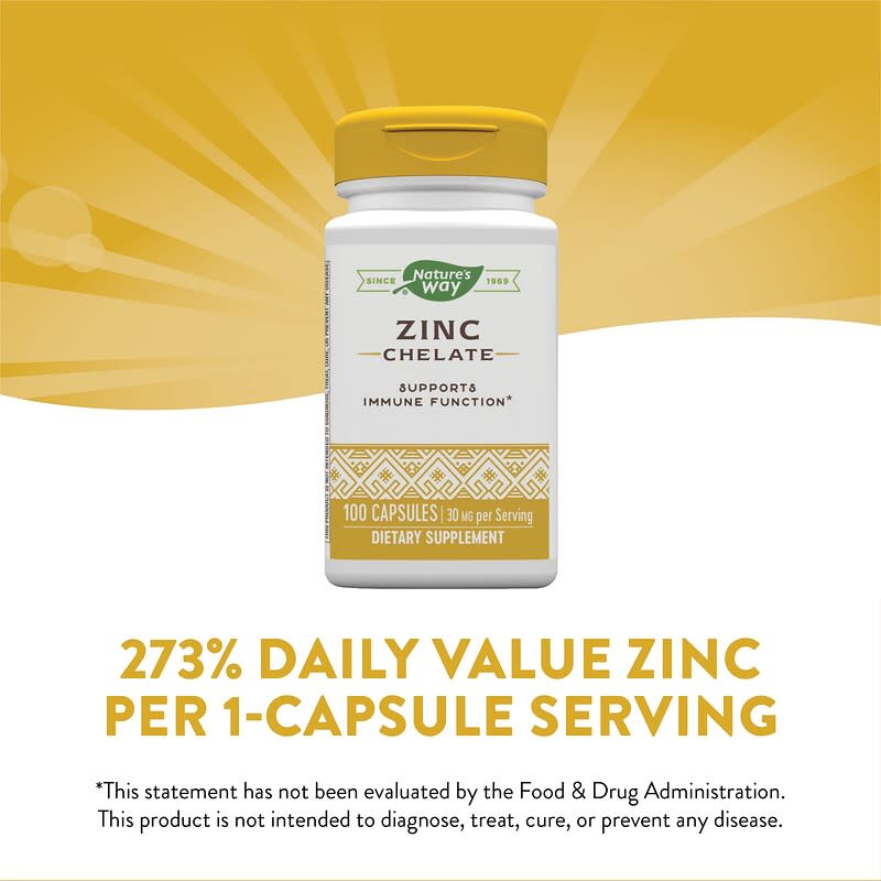 Nature's Way, Zinc Chelate, 30 mg, 100 Capsules