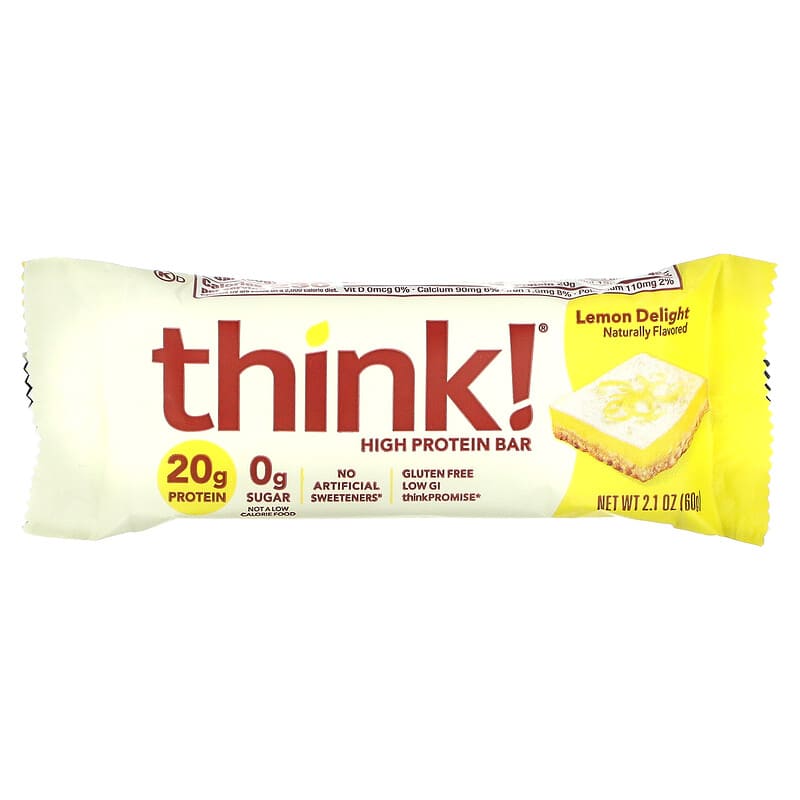 Think !, High Protein Bars, Lemon Delight, 10 Bars, 2.1 oz (60 g) Each