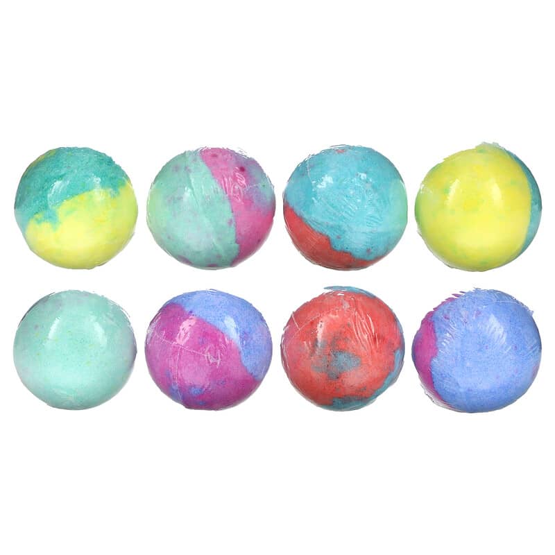 Crayola, Bath Bombs, Grape Jam, Laser Lemon, Cotton Candy & Bubble Gum Scented, 8 Bath Bombs, 11.29 oz (320 g)