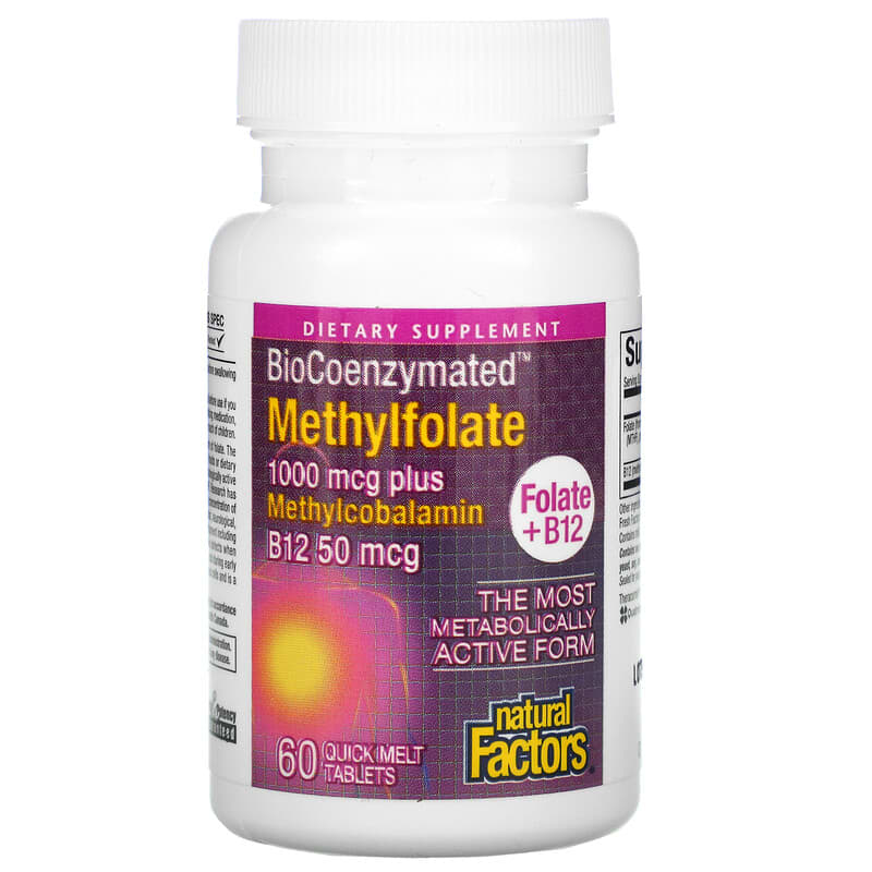 Natural Factors, BioCoenzymated, Methylfolate, 1,000 mcg, 60 Quick Melt Tablets