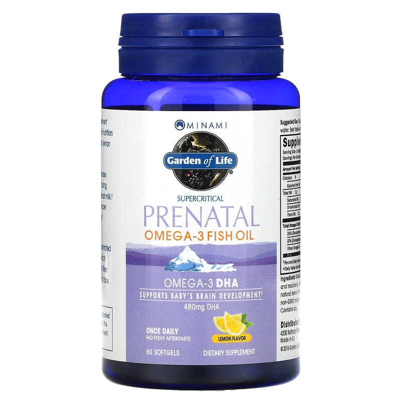 Minami Nutrition, Supercritical Prenatal, Omega-3 Fish Oil, Lemon, 60 Softgels