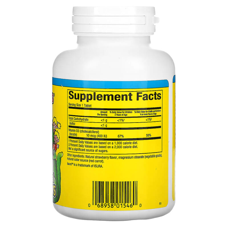 Natural Factors, Big Friends, Chewable Vitamin D3, Berry Bunch, 10 mcg, 250 Chewable Tablets