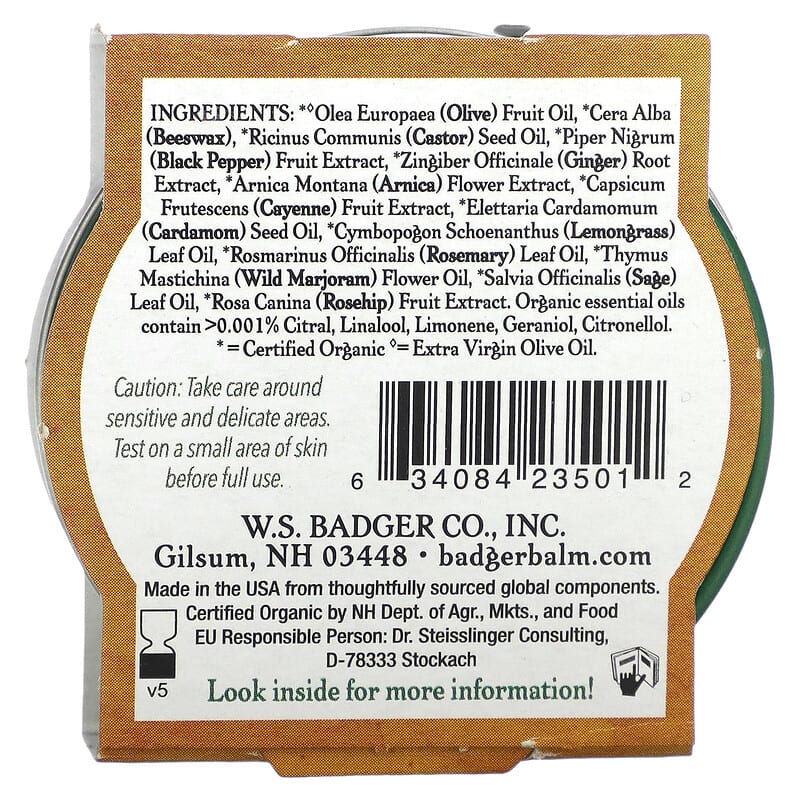 Badger Company, Organic Sore Joint Rub, Arnica Blend, 0.75 oz (21 g)