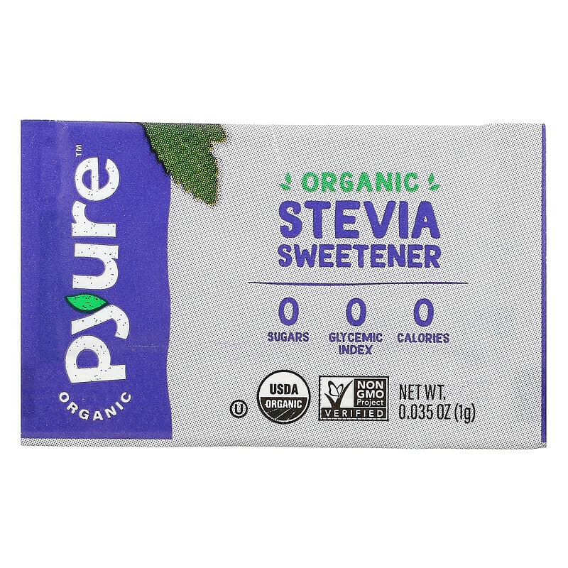 Pyure, Organic Granular Stevia Sweetener, Sugar Substitute, Keto, 80 Packets, 0.035 oz (1 g) Each