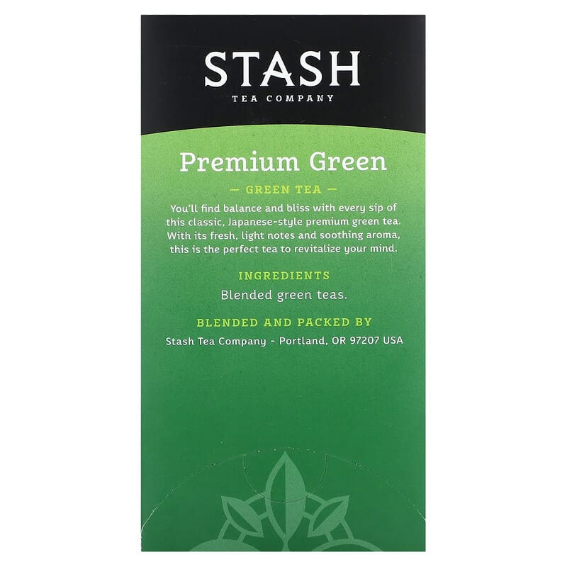 Stash Tea, Green Tea, Premium Green, 20 Tea Bags, 1.4 oz (40 g)