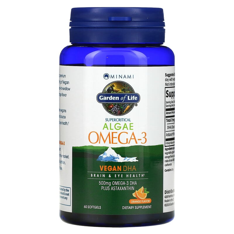 Minami Nutrition, Algae Omega-3, Orange , 60 Softgels