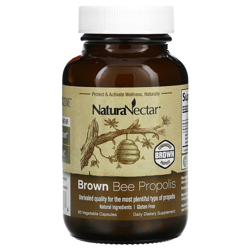 NaturaNectar, Brown Bee Propolis, 60 Vegetable Capsules