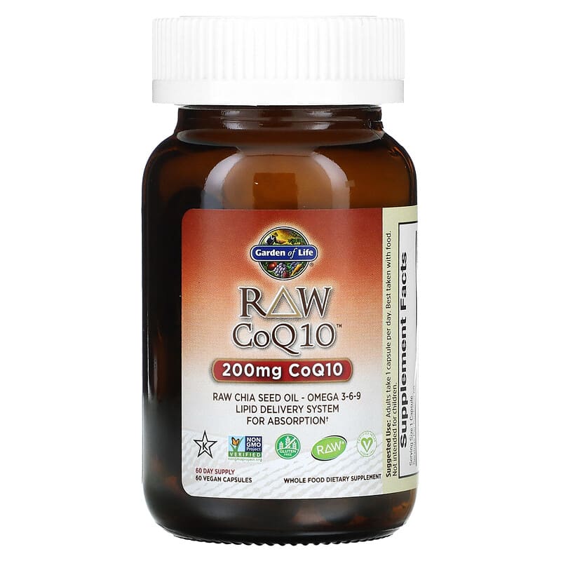 Garden of Life, RAW CoQ10, 200 mg, 60 Vegan Capsules