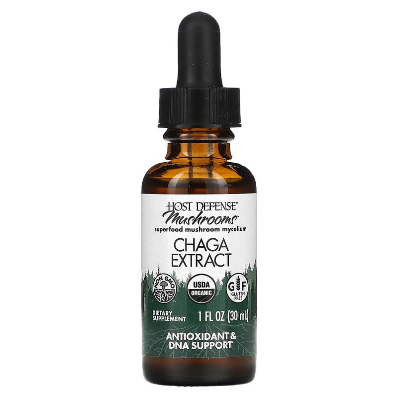 Fungi Perfecti Host Defense, Mushrooms, Organic Chaga Extract, 1 fl oz (30 ml)