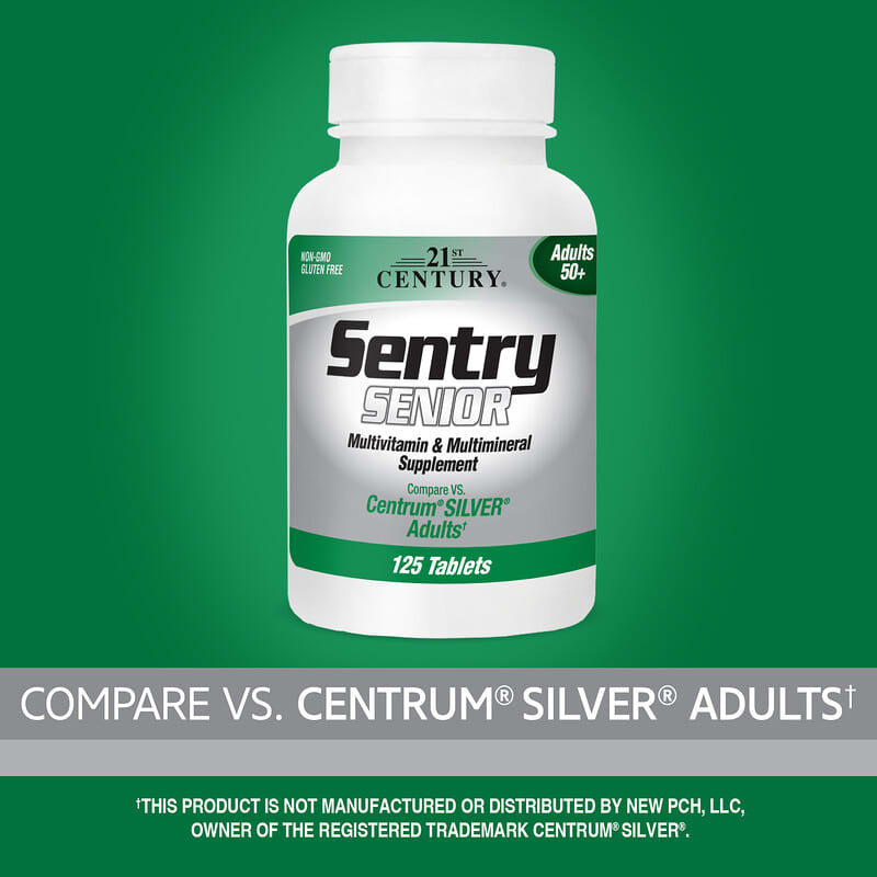 21st Century, Sentry Senior, Multivitamin & Multimineral Supplement, Adults 50+, 125 Tablets