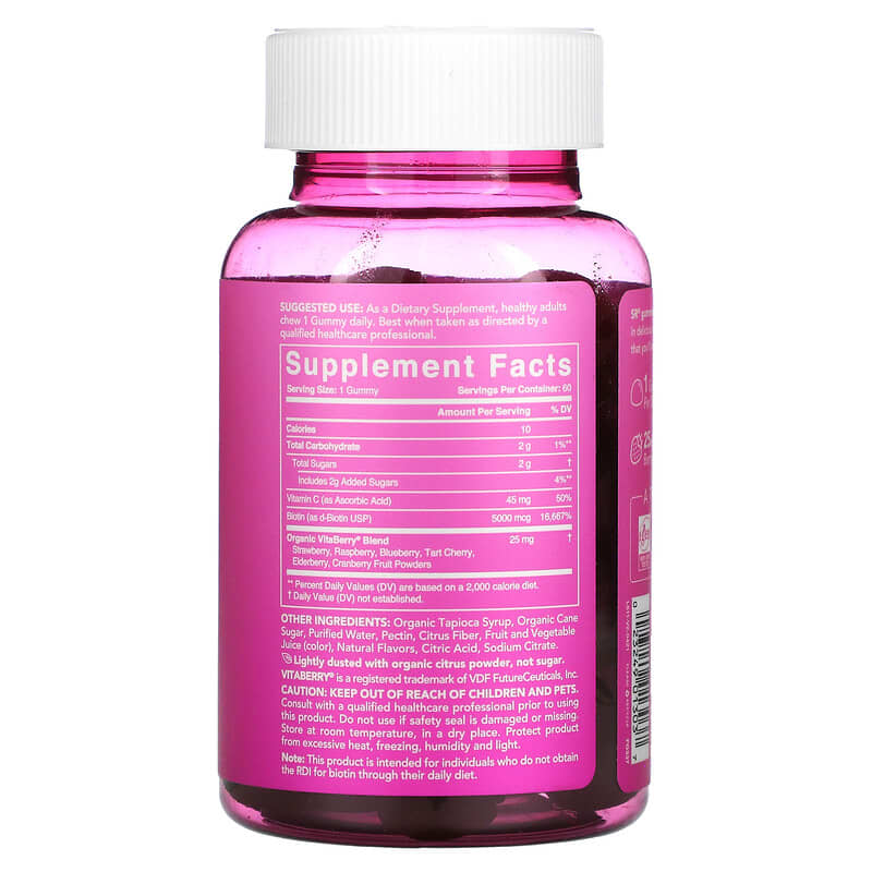 Sports Research, Biotin + Vitamin C, Natural Berry,  60 Gummies