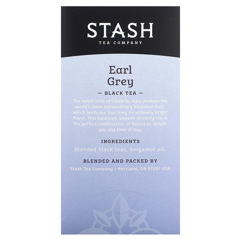 Stash Tea, Black Tea, Earl Gray, 20 Tea Bags, 1.3 oz (38 g)