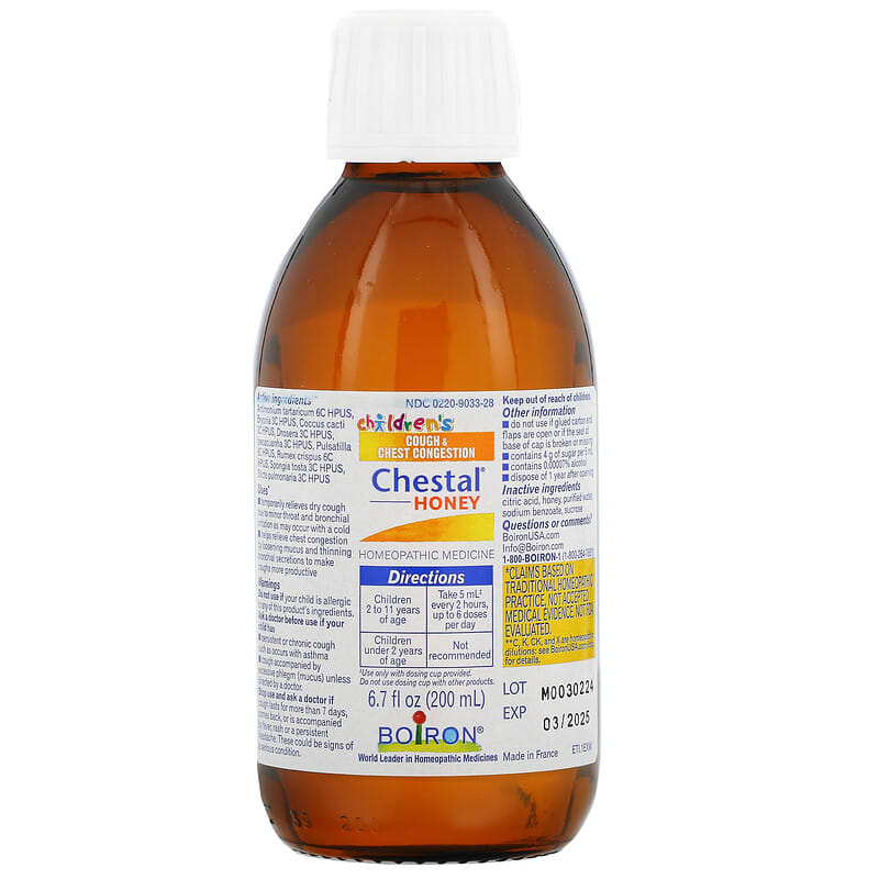 Boiron, Chestal Honey, Children's Cough & Chest Congestion, 6.7 fl oz