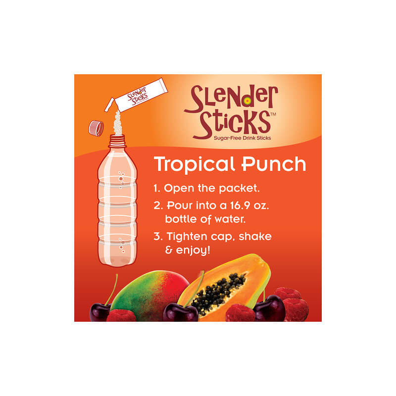 NOW Foods, Slender Sticks, Tropical Punch, 12 Sticks, 0.18 oz (5 g) Each