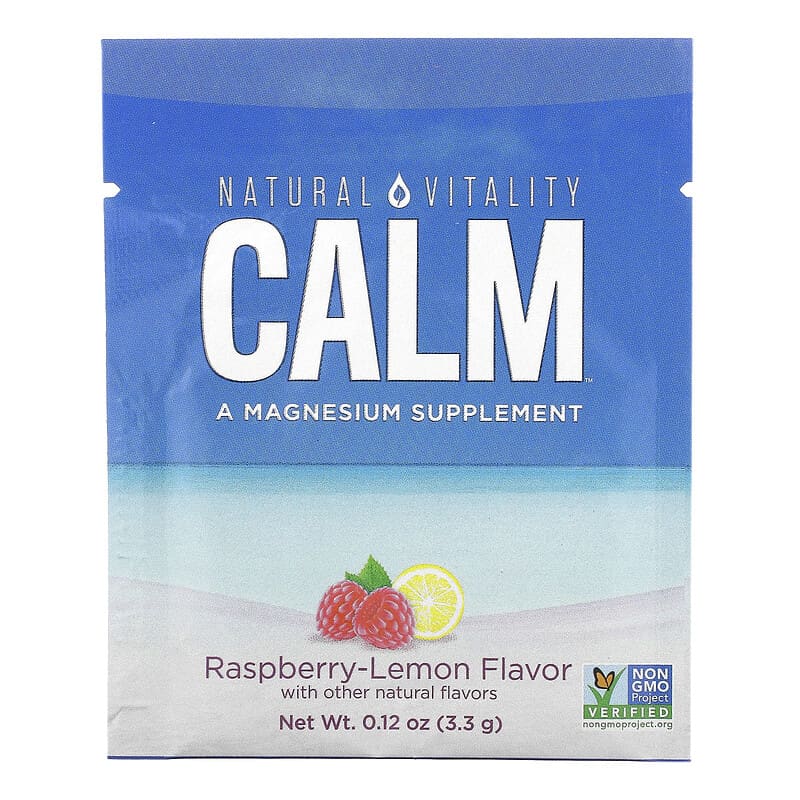 Natural Vitality, CALM, The Anti-Stress Drink Mix, Raspberry-Lemon, 30 Single Serving Packs, 0.12 oz (3.3 g) Each