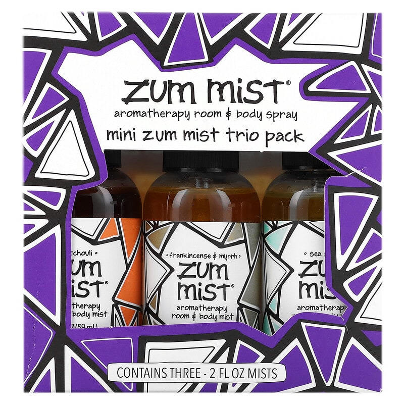 ZUM, Zum Mist, Mini Aromatherapy Room & Body Mist, Trio Pack, 3 Pack, 2 fl oz (59 ml) Each