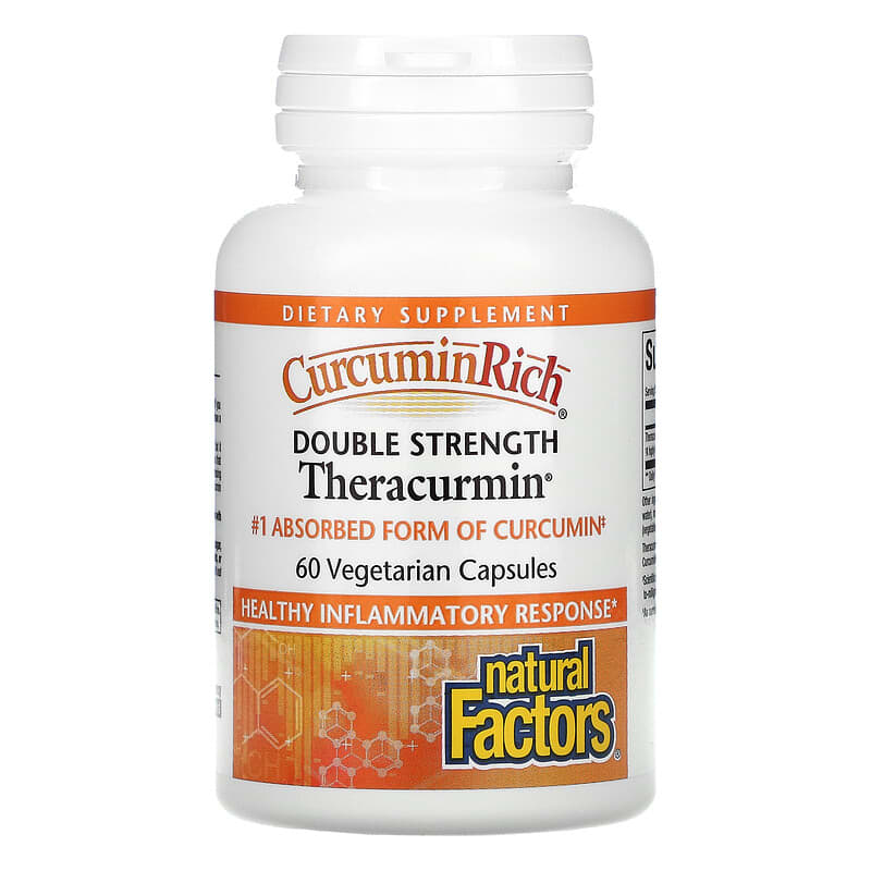 Natural Factors, CurcuminRich, Double Strength Theracurmin, 60 Vegetarian Capsules