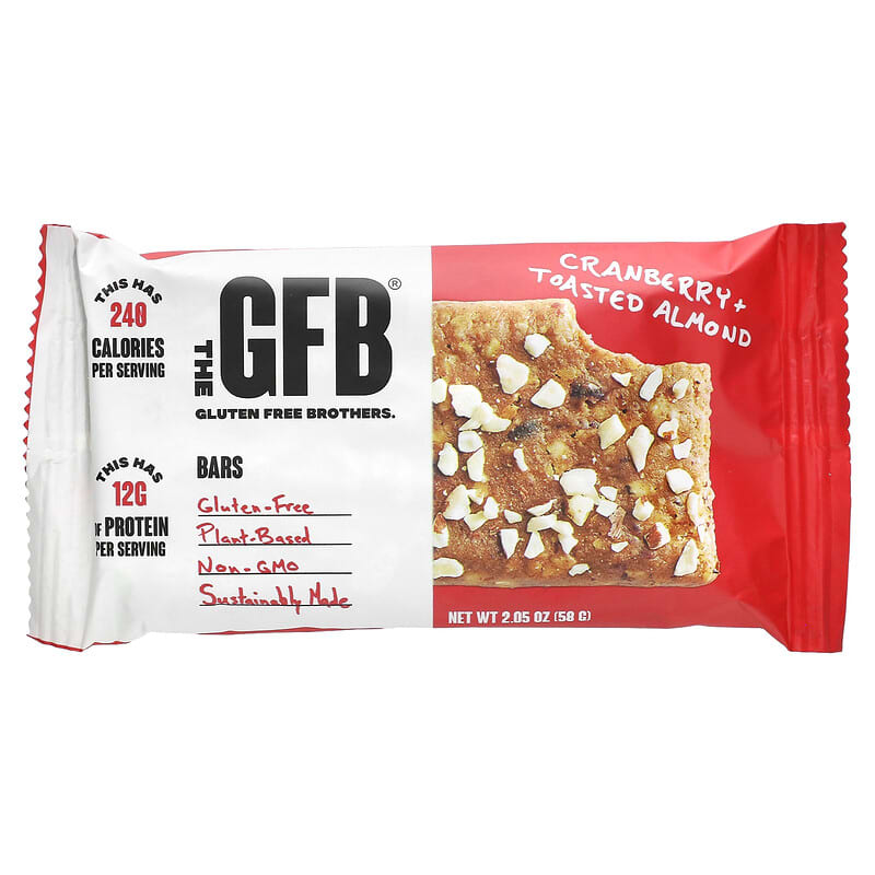 The GFB, Gluten Free Bars, Cranberry + Toasted Almond, 12 Bars, 2.05 oz (58 g) Each