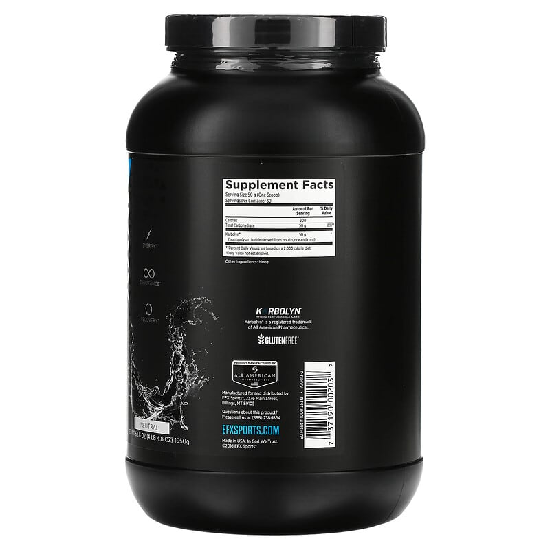EFX Sports, Karbolyn Fuel, Neutral, 4 lb 4.8 oz (1,950 g)