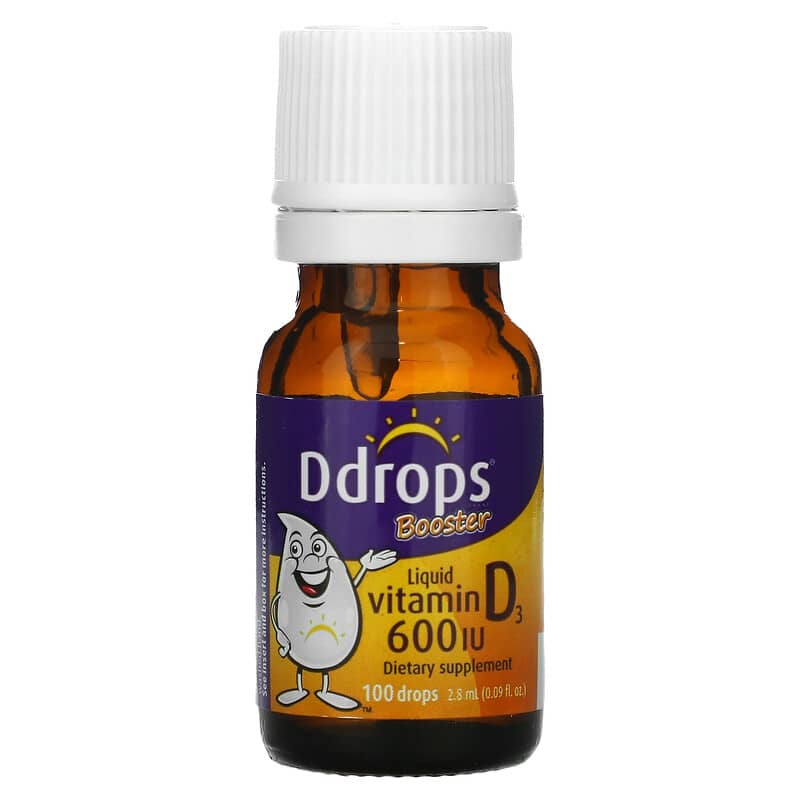 Ddrops, Booster, Liquid Vitamin D3, 600 IU, 0.09 fl oz (2.8 ml)