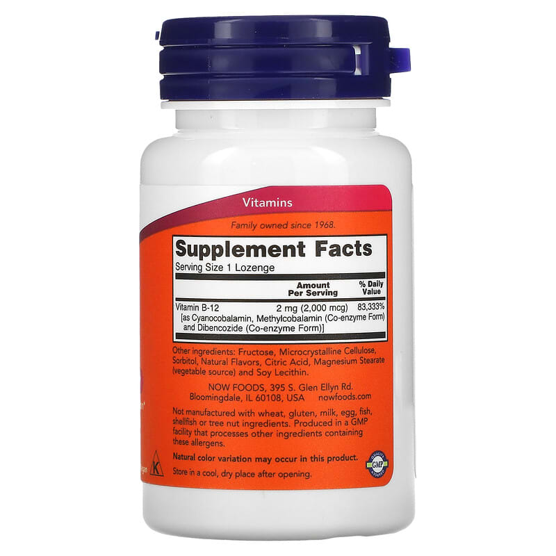 NOW Foods, B-12, 2,000 mcg, 100 Lozenges