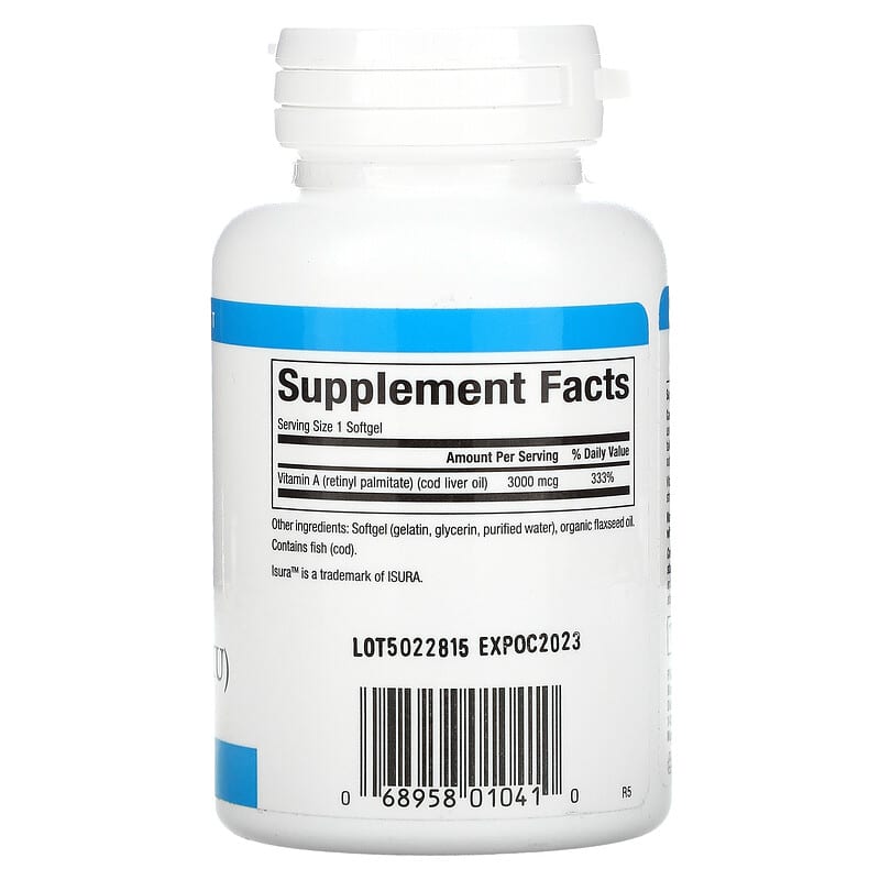 Natural Factors, Vitamin A, 3000 mcg (10,000 IU), 180 Softgels