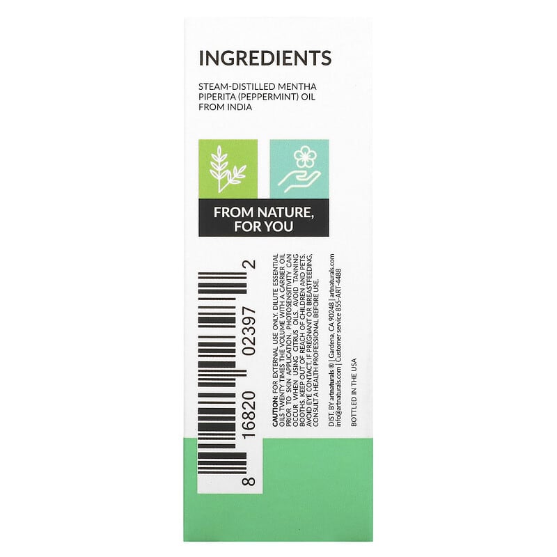 artnaturals, Peppermint Oil, 0.50 fl oz (15 ml)