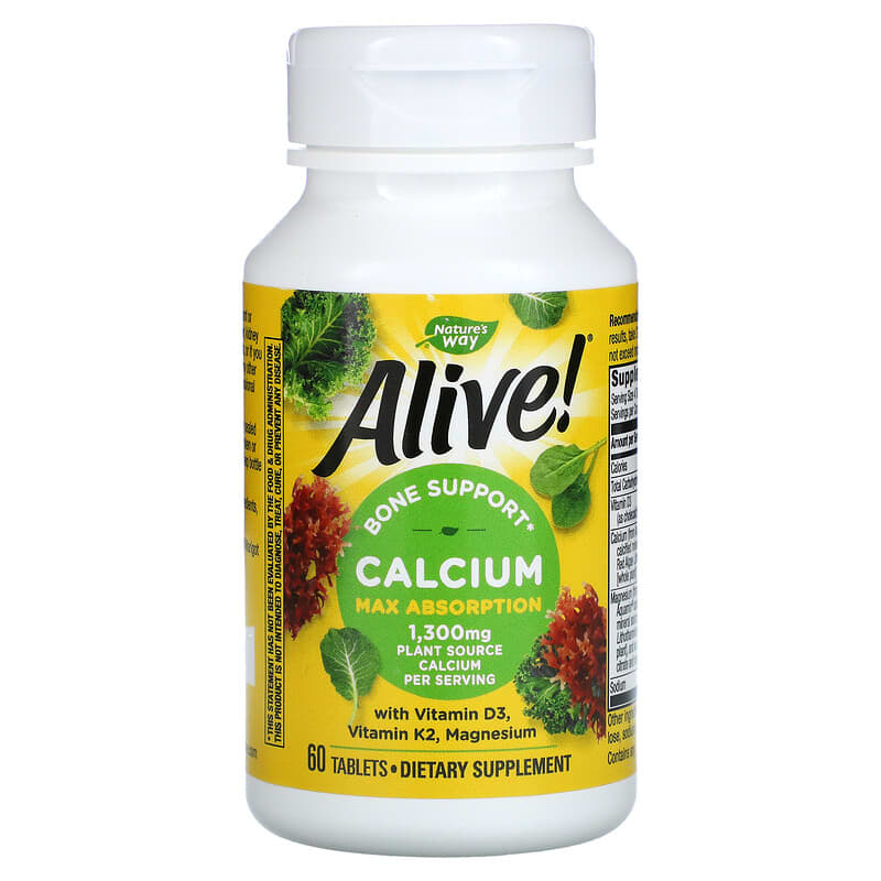 Nature's Way, Alive!, Calcium, Max Absorption, 325 mg, 60 Tablets