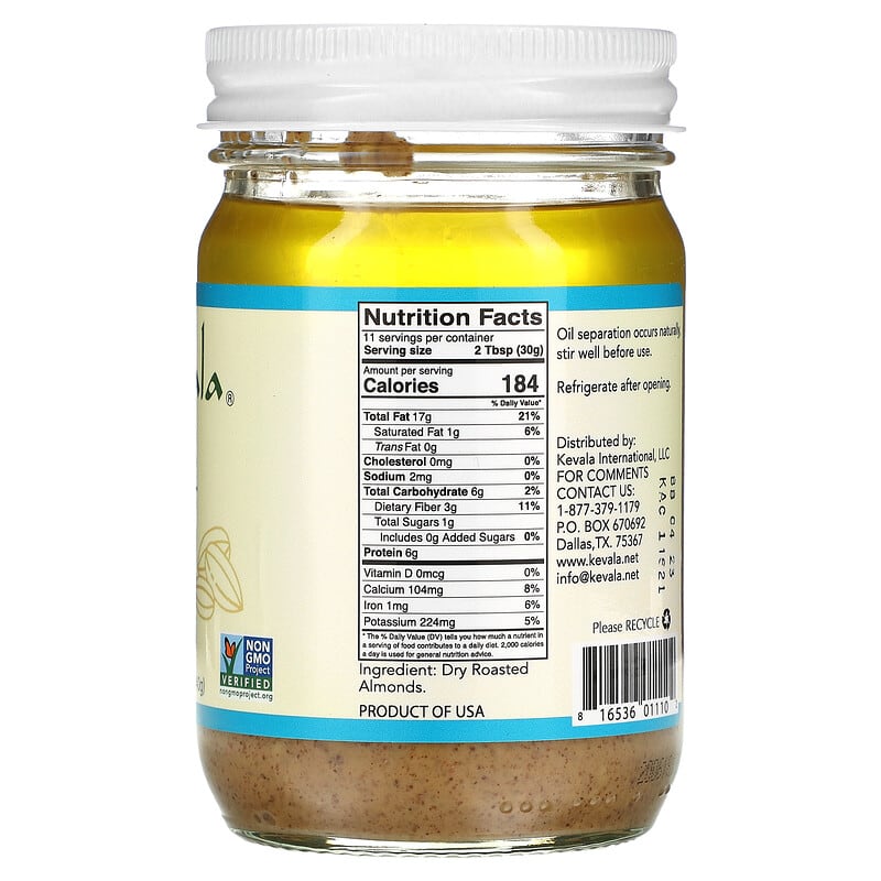 Kevala, Almond Butter, Classic Crunchy, 12 oz (340 g)