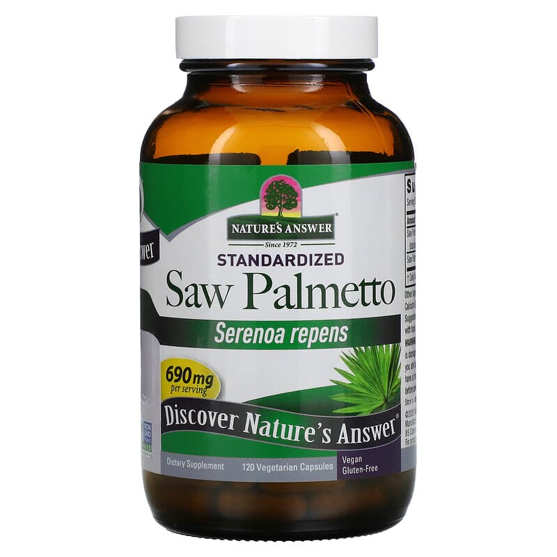 Nature's Answer, Saw Palmetto, Standardized, 690 mg, 120 Vegetarian Capsules