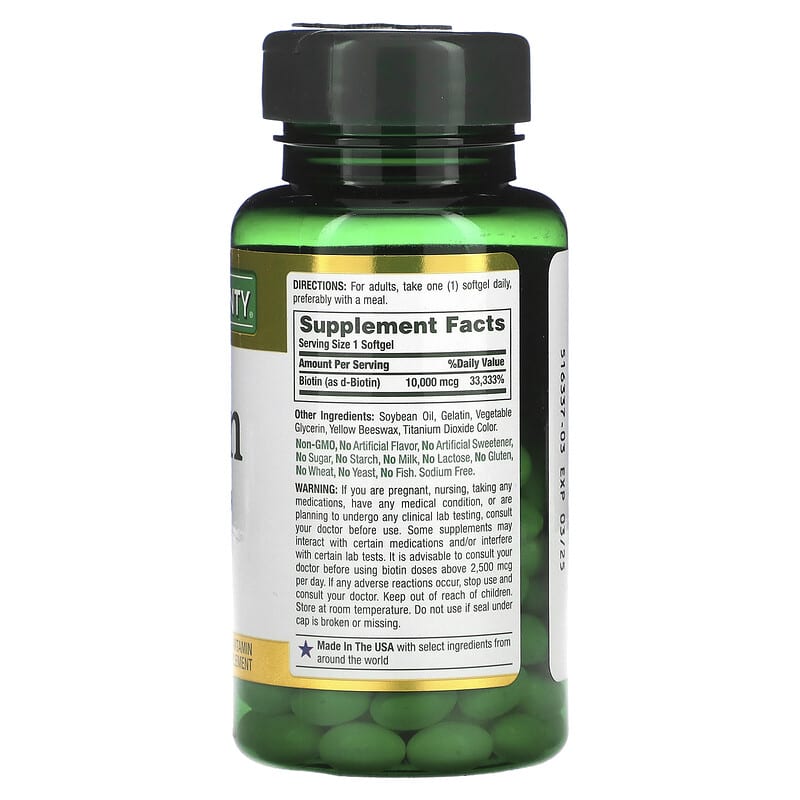 Nature's Bounty, Biotin, 10,000 mcg, 120 Rapid Release Softgels