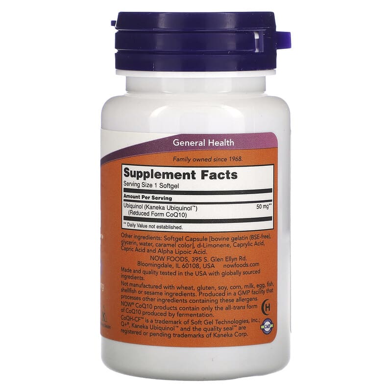 NOW Foods, Ubiquinol CoQH-CF, 60 Softgels