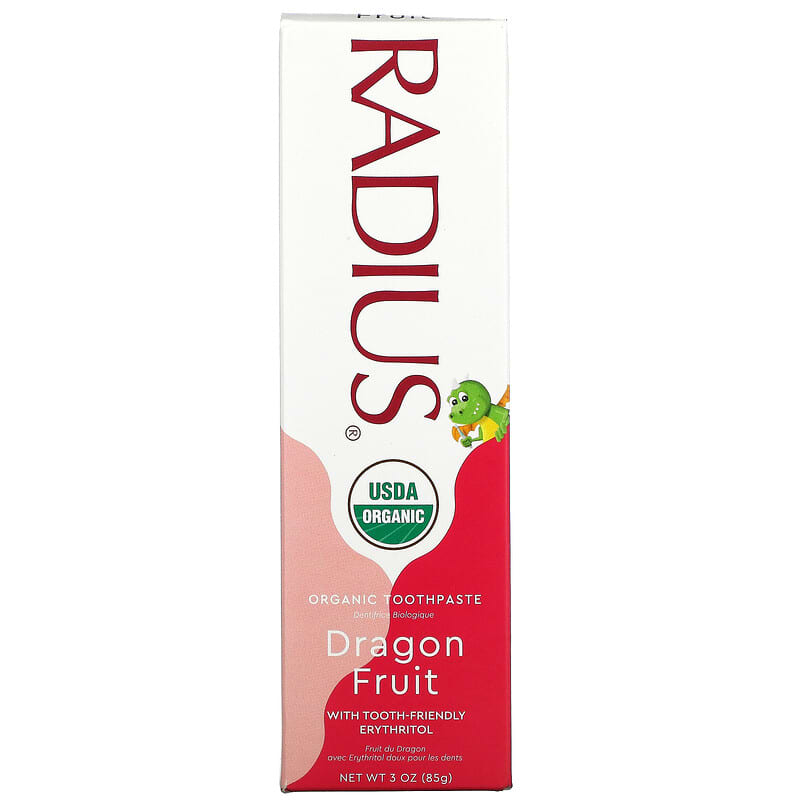 RADIUS, Organic Toothpaste with Erythritol, 6 Months and Up, Dragon Fruit, 3 oz (85 g)