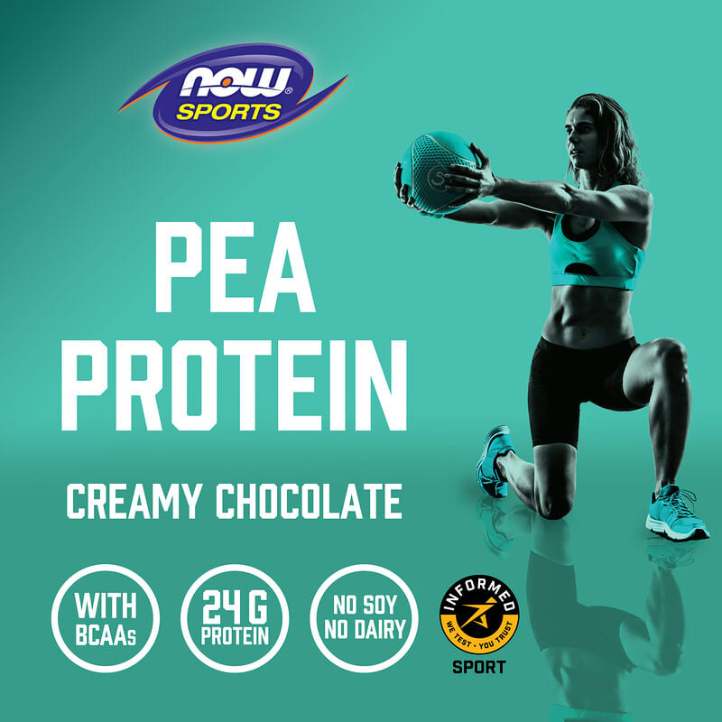 NOW Foods, Sports, Pea Protein Powder, Creamy Chocolate, 2 lbs (907 g)