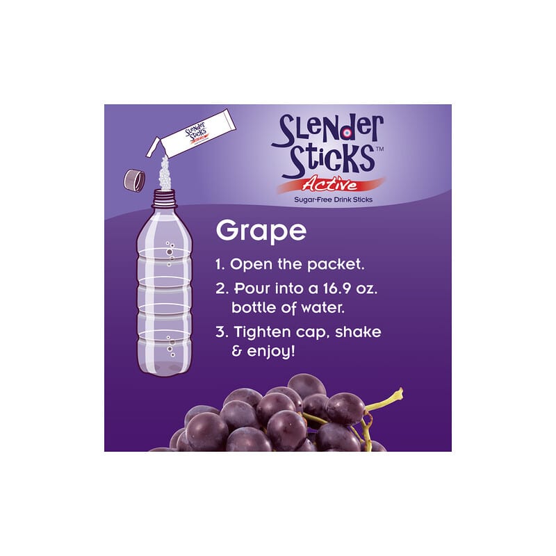 NOW Foods, Real Food, Slender Sticks, Active, Grape, 12 Sticks, 1,7 oz (48 g)