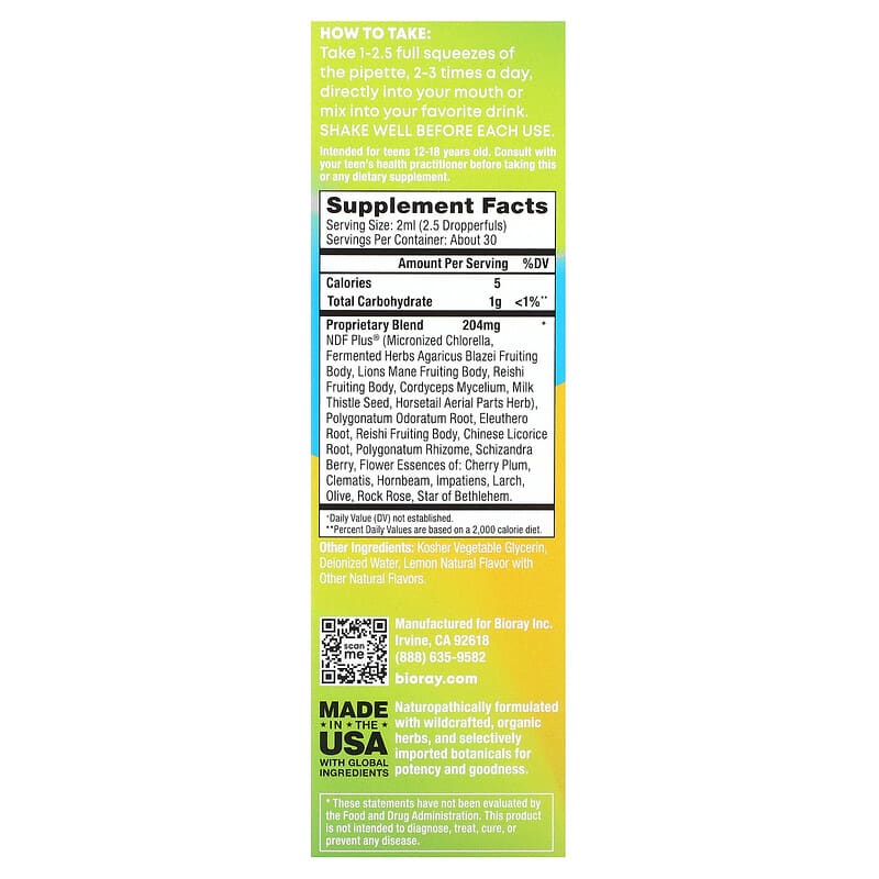 Bioray, Rayz, Thinking Cap, Naturopathic Herbal Drops, Lemon, 2 fl oz (59 ml)