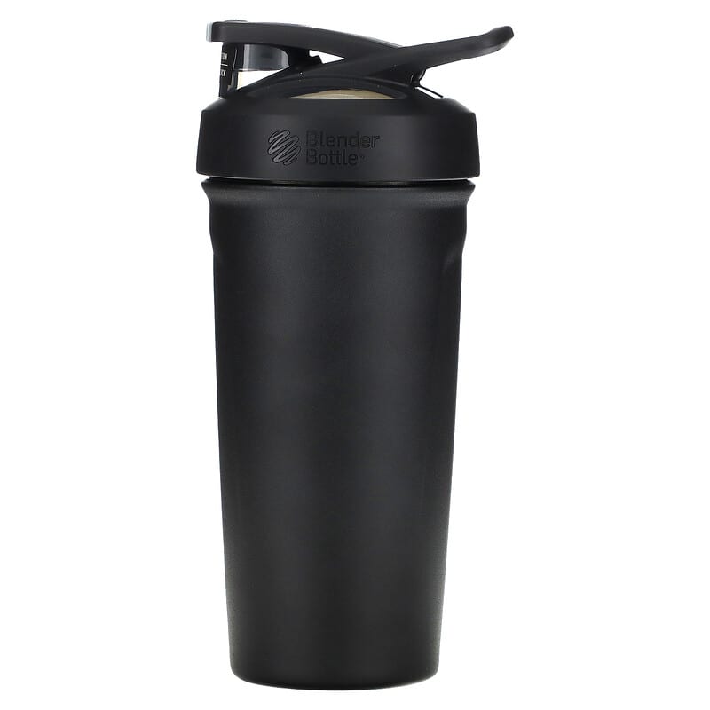 iHerb Goods, Strada, Insulated Stainless Steel Blender Bottle, Black, 24 oz (710 ml)