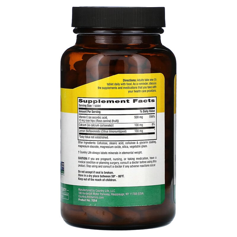 Country Life, Buffered Vitamin C, 500 mg, 250 Tablets