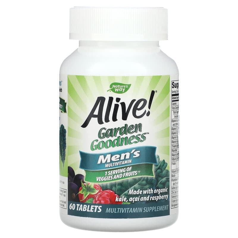 Nature's Way, Alive! Garden Goodness, Men's Multivitamin, 60 Tablets