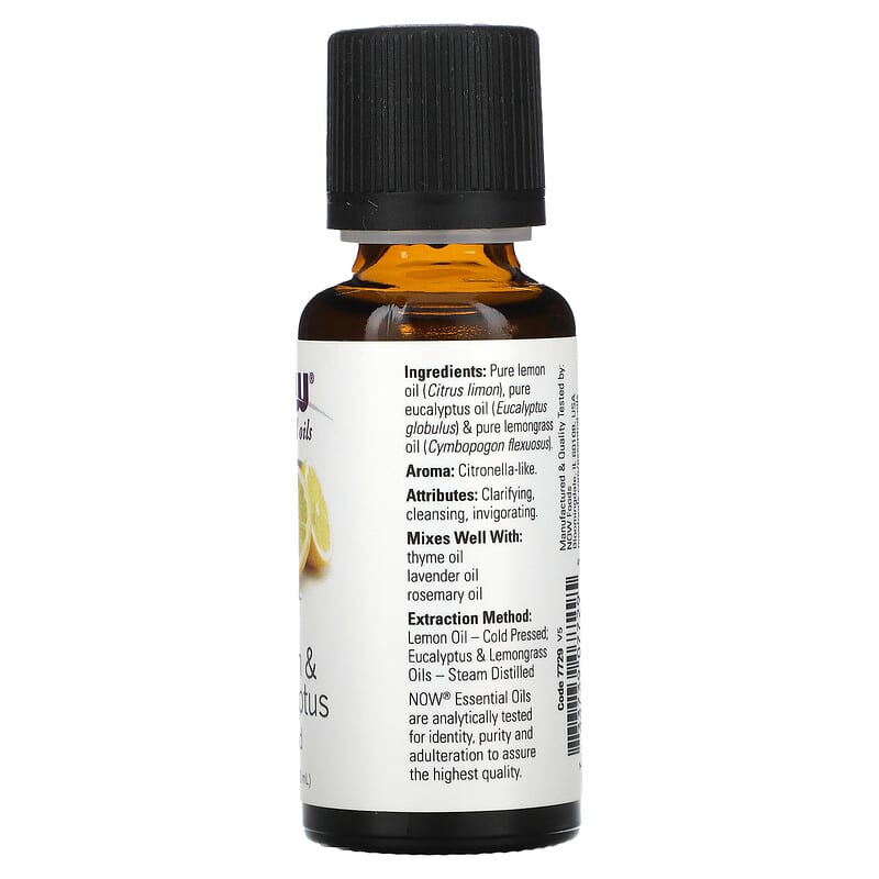 NOW Foods, Essential Oils, Lemon & Eucalyptus Blend, 1 fl oz (30 ml)