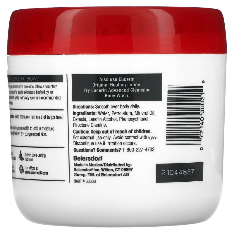 Eucerin, Original Healing Cream, Extremely Dry, Compromised Skin, Fragrance Free, 16 oz (454 g)