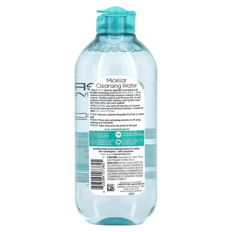 Garnier, SkinActive, Micellar Cleansing Water with Hyaluronic Acid + Aloe, 13.5 fl oz (400 ml)