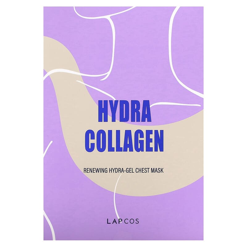 Lapcos, Hydra Collagen, Renewing Hydra-Gel Chest Mask, 3 Sheets, 1.41 oz (40 g) Each