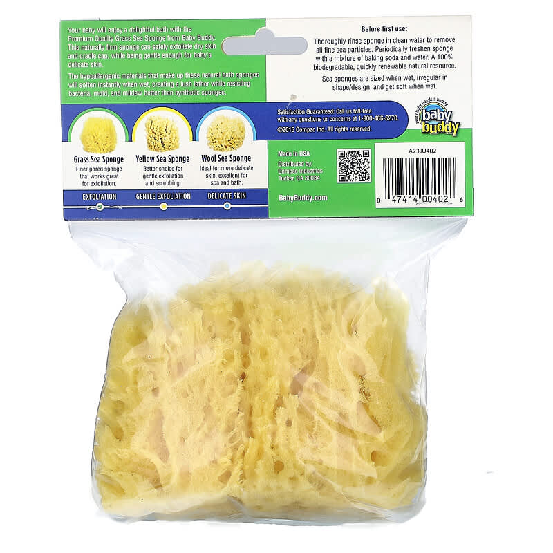 Baby Buddy, Natural Grass Sea Sponge, 0+ Months, 1 Sponge